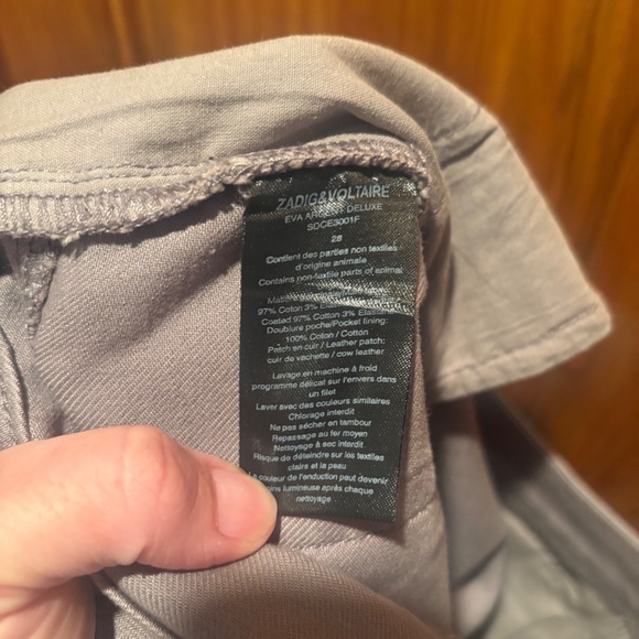 Zadig and Voltaire Eva Argent Deluxe Silver Foil Printed Jeans size 28 - Picture 5 of 6